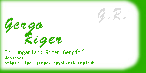 gergo riger business card